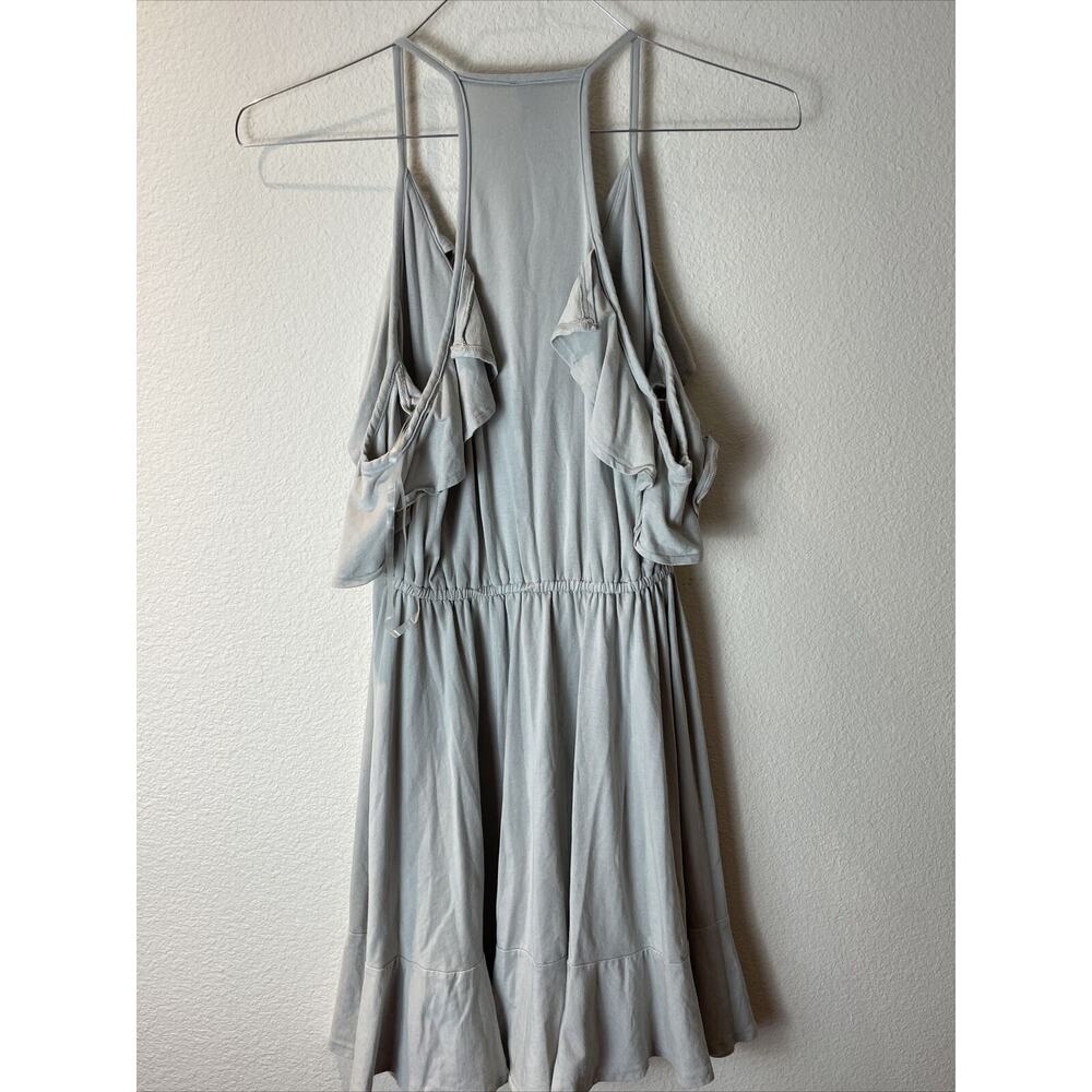 bobi los angeles, grey Draped Modal Jersey Cold Shoulder Dress, s, nwt - Picture 3 of 4